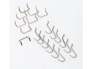 Houderassortiment,V. Perfoplaat,2Haakuitvoeringen,20-Delig,Verchroomd - 2