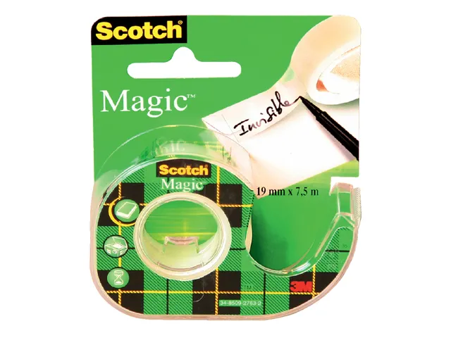 Plakband Scotch Magic 810 19mmx7.5m onzichtbaar + plakbandhouder