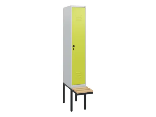 locker met bank,HxBxD 1950x300x815mm,1vak,vak B 300mm,draaigrendel