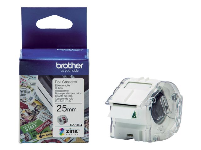 Labeletiket Brother CZ-1004 25mmX5m kleur opdruk | LabelprinterEtiketten.nl