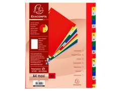 Bedrukte tabbladen alfabetisch PP 12/100ste 20-delig A4 Maxi Assorti