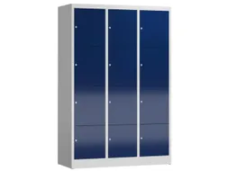 Lockerkast 1800x1185x500mm 3x4 vakken cilinderslot, sokkel, RAL5010