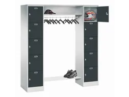 personeelsgarderobe draaigr. 1950x1700x500mm 2x5 vakken 400mm RAL7016