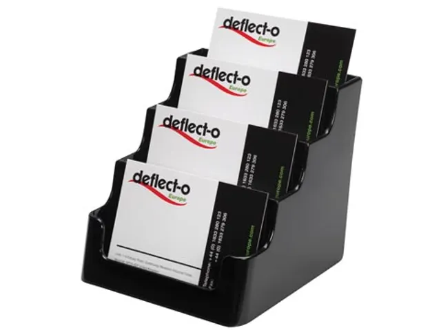 Visitekaarthouder 4 opbergvakken, zwart