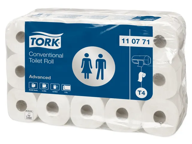 Toiletpapier Tork T4 110771 Advanced 2-laags Wit 400 Vel 30 rollen