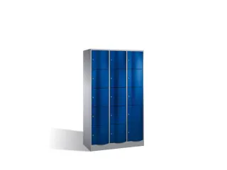 lockerkast,HxBxD 1950x1150x640mm,3x5vakken,romp RAL7021,front RAL5010 - 1