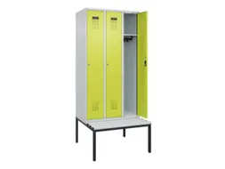 locker met bank,HxBxD 2120x900x815mm,3vak,vak B 300mm,cilinderslot