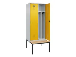 locker met bank,voor scheiding van kleding,HxBxD 2120x800x815mm,2vak