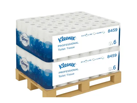 Toiletpapier Kleenex 3-laags 195vel wit 8459 Pallet