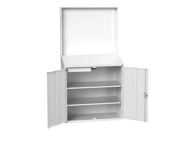 lessenaarkast achterwand 2000x1050x550mm 2 legbord/1lade RAL7035