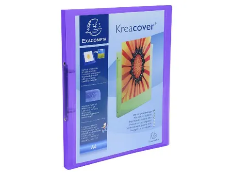 Ringmap Personaliseerbaar PP Kreacover A4 2R 15mm paars