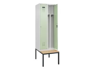 locker met bank,voor scheiding van kleding,HxBxD 2120x600x815mm,2vak - 1
