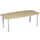 vergadertafel HxBxD 72x200x80cm vatvormig 4voeten Esdoorn Alu