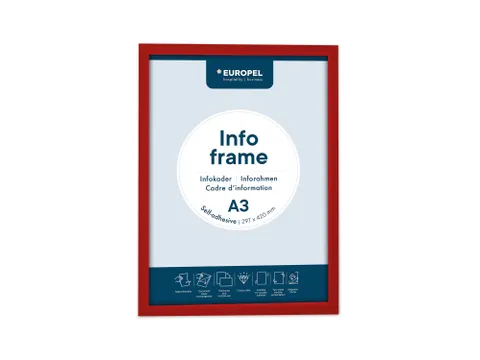 Europel Infokader Zelfklevend A3 2 stuks/Rood