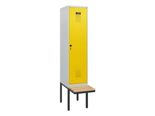 locker met bank,HxBxD 1950x400x815mm,1vak,vak B 400mm,draaigrendel