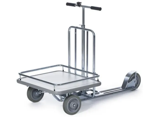 transportwagen,1trede,laadvl. LxB 580x680mm,houtplaat,glansverzinkt