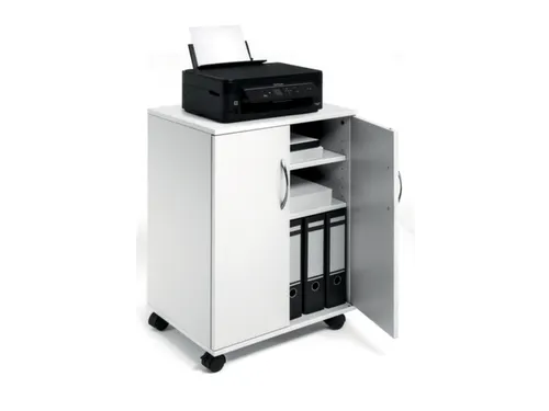 bijzetkast,HxBxD 748x528x400mm,wit,2niveaus,1 OH