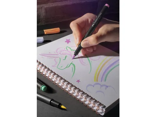 Brushpen Faber-Castell Black edition pastel 6 stuks in karton etui