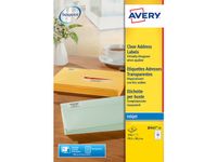 adresetiket Avery 99,1x38,1mm transparant 25 vel 14 etiketten per vel