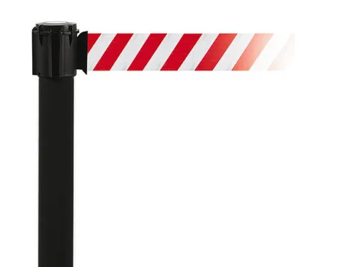 Afzetsysteem Paal Pvc HxØ 970x90mm Band Rood/wit Paal Zwart