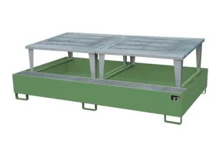 opvangbak,v. 2xIBC,opvangvol. 1000l,HxBxD 863x2650x1460mm - 1