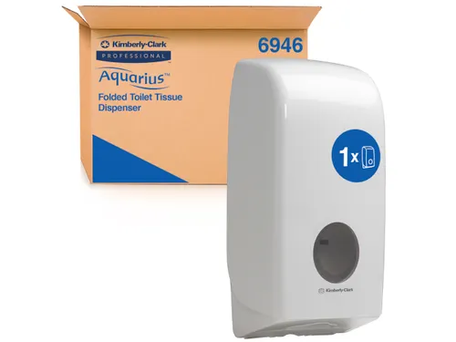 Toiletpapierdispenser Kimberly Clark Aquarius gevouwen wit 6946