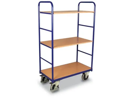 Etagewagen 250kg 1000x600mm H 1530mm 3 Etages Hout Ral5010