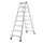 trapladder,beide zijden,2x8treden,Stand H 1,34m,balk L 2,02m,aluminium