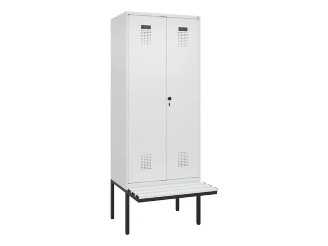 armoire vestiaire avec banc noir et blanc,HxlxP 2120x800x815mm