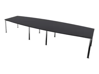 vergadertafel,HxBxD 740x4000x1400mm,vatvormig,CC-zwart - 1