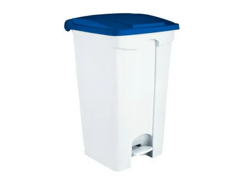 Contitop,afvalbak met pedaal 90L wit/blauw/ PU:3