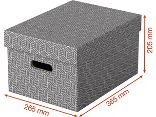 Home opbergdoos 26,5 x 36,5 x 20,5 cm grijs 3 stuks - 3
