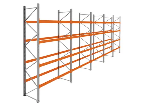 palletstelling,basis+4xaanbouw,HxBxD 4620x14100x1100mm,vakl. 3000kg