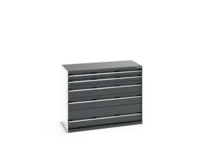 ladekast HxBxD 1000x1300x650mm 5laden romp RAL7035 front RAL7016 - 7