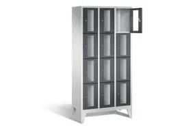 Lockerkast 1850x900x500mm 3x4 vakken Cilinderslot Poten, RAL7021
