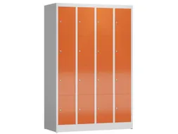 Lockerkast 1800x1185x500mm 4x4 vakken cilinderslot, sokkel, RAL3000