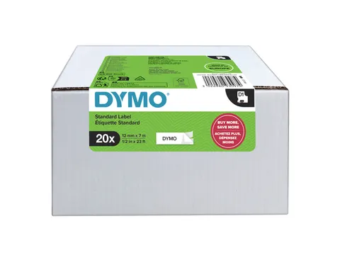 Labeltape Dymo LabelManager D1 12mm zwart 20st