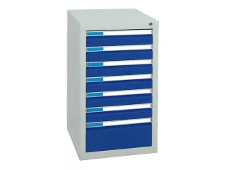 ladekast HxBxD 900x500x500mm 7laden vergrendeling RAL7035 RAL5010 - 1