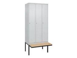 locker met bank,HxBxD 2120x900x815mm,3vak,vak B 300mm,cil.-slot