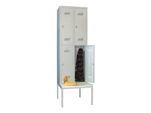 banklocker,dubbeldeks,HxBxD 2150x600x800mm,RAL7035,front RAL7035