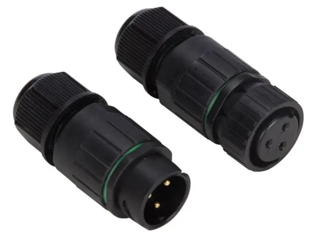 3P Connector Voor Kabel - Waterbestendig IP67 - 13A 230V (1 SET)