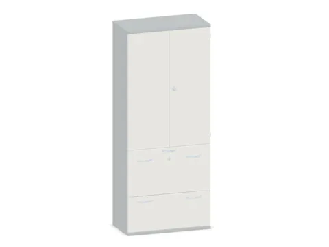 kantoorkast,HxBxD 1920x800x430mm,decor romp lichtgrijs,decor front wit