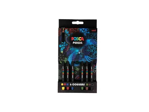 Kleurpotloden Posca assorti set à 6 stuks