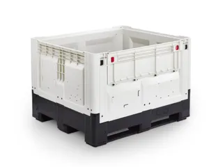 Palletbox,HxLxB 805x1200x1000mm,720l,PE,zwart/ivoorkleurig - 1