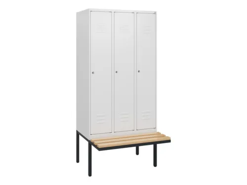 locker met bank,HxBxD 1950x900x815mm,3vak,vak B 300mm,cil.-slot
