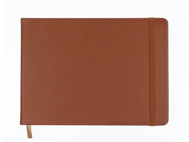 Schetsboek Kangaro A5 landscape cognac PU HC 80 vel 140gr roomwit met