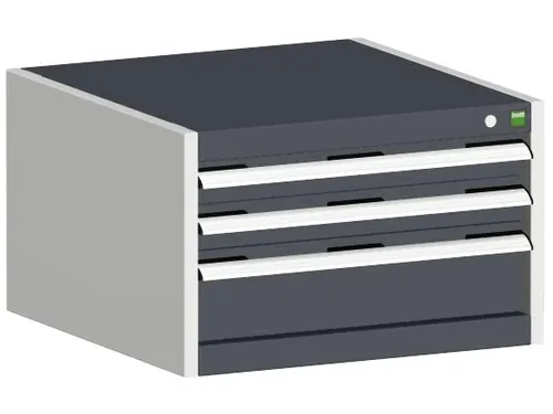 ladekast HxBxD 400x650x525mm 3laden RAL7035 front RAL7016