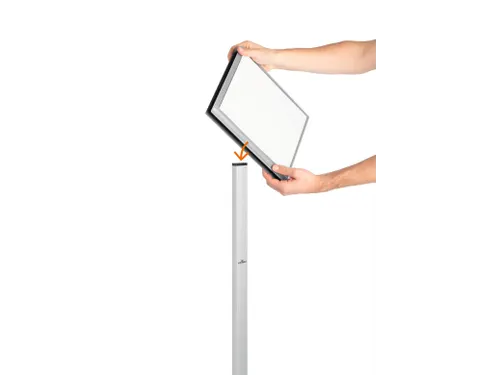 Vloerstandaard info stand outdoor A4 grijs