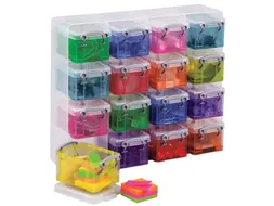 Muurkubus met 16 Opbergdozen 0,14 Liter Transparant Assortiment
