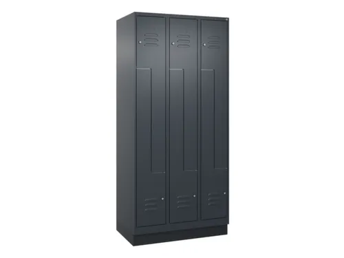 Z-garderobekast,HxBxD 1950x900x500mm,vak B 150/300mm,cil.-slot,sokkel